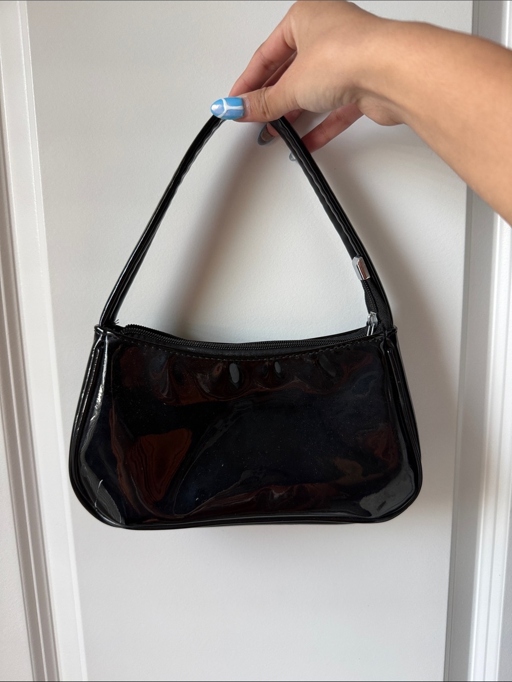 Black Patent Mini Shoulder Bag